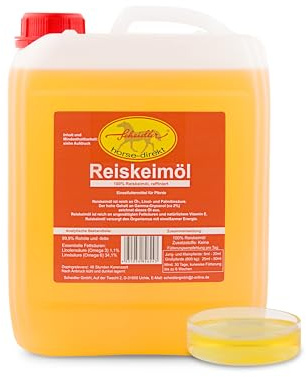 Scheidler horse-direkt Reiskeimöl 10 Liter Kanister Für Pferde – Kann den natürlichen Muskelaufbau unterstützen - Einzelfuttermittel für Tiere