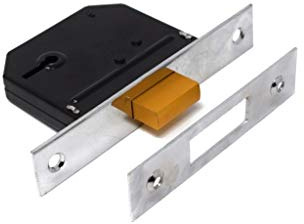 Yale YES-5LDL-CH-64 - Essentials - 5 Lever Sashlock - Boxed steel strike plate to insert into the door frame, Anti-drill plates and 20 mm anti-saw dead bolt - Chrome