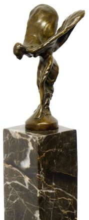 Bronze Figurine - Emily / Spirit of Ecstasy - Sculpture on Marble Base - Statue by Stevens - Luxury Gift Idea - Rolls-Royce Figure - Height: 26 cm - Collectables for sale