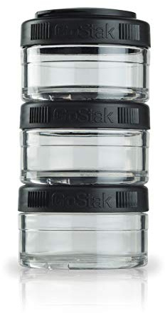 BlenderBottle GoStak 3Pak 60ml | boîtes de conservation | Tritan | sans BPA | Noir