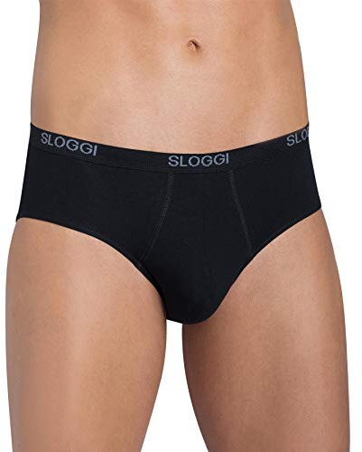 sloggi men , Basic Midi 2P, Slip, Uomo, Nero (Black), 7