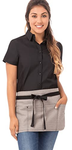 Chef Works Unisex Portland Waitress Apron, Black, One Size