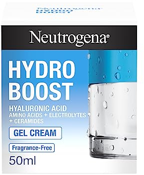 Neutrogena Hydro Boost Gel Face Cream (1 x 50ml), Intensively Hydrating Gel Cream with Hyaluronic Acid and Ceramides, Oil-Free and Fragrance-Free Face Moisturiser Suitable for Sensitive Skin