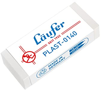 Läufer 00140 Plast 0140 Radierer, Radiergummi aus Kunststoff, für Bleistifte und Buntstifte, transparent
