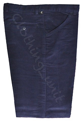 Carabou Mens Moleskin Trousers Country Wear Hunting Fishing Walking Shooting (40/29, Navy Blue)