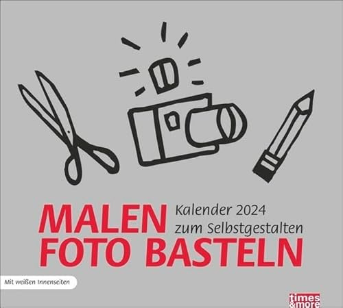 Calendrier de bricolage 2024 argenté. Pages intérieures blanches dans un calendrier vierge à bricoler. Choisissez et décorez vos propres photos, également parfait pour offrir