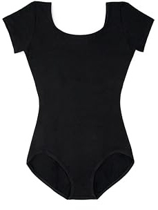 Capezio Women's Classic Short Sleeve Leotard, Negro, Large