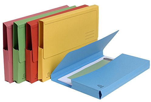 Exacompta - Réf. 47770E - Paquet de 25 chemises Poche avec soufflet de 32 mm Forever® 290 g/m² - chemises 100% recyclées et certifiées Ange Bleu - dimensions 24 x 32 cm - 5 couleurs assorties
