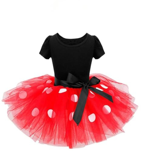 Lito Angels Deguisement Robe Souris Enfant Fille, avec Oreilles de Souris Serre-tete, Taille 2-3 ans, Rouge (étiquette en tissu 100)