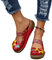 Osheoiso Sandales Chaussures Plateforme Plate Femme Sandales Été Vintage Sabots Chaussures Casual Fille Chaussures De Plage Bout Fermé Pantoufles en Liège B Rouge 42 EU