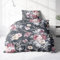 Träumschön Biber Bettwäsche Set 2tlg 155x220 cm + 80x80 cm – Flauschige Rosen Bettwäsche Grau – Weiche Winterbettwäsche mit Blumen - Atmungsaktiv, Warm & Hautfreundlich - 100% Baumwolle
