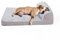Ownpets Hundebett Sofabett mittelgroß, stützendes Schaumstoffbett für Haustiere mit abnehmbarem, waschbarem Bezug, Innenfutter und rutschfestem Boden, grau, 90 * 68 * 15cm
