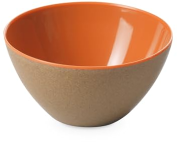 Omada Design - Ciotola cucina da 1,5 lt - Contenitore in plastica e legno - Durevole e infrangibile - Made in Italy - Linea Ecoliving - Arancione