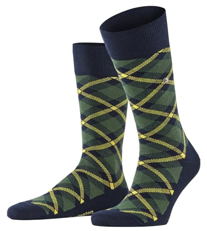 Burlington Tartan M So coton fantaisie 1 paire, Chaussettes Homme, Bleu Marine 6120, 40-46