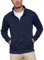 PRIVIMIX Herren Sweatshirt mit Reissverschluss Zipper Sweatjacke Hoodie ohne Kapuze Langarm Pullover für Männer Tiefblau XXL