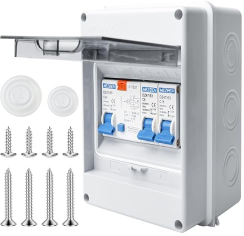 Caja de fusibles de superficie IP65, distribuidor pequeño para montaje en superficie, disyuntor de 32 A, interruptor de separación CA 16 A + 160 A, caja de distribución para casa/oficina/centro