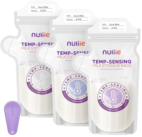 Nuliie 240 sacchetti per latte materno con morsetto di bloccaggio, 170 g, sacchetti per il latte materno con beccuccio versatore, sacchetti per latte materno con autoportante, senza BPA, senza perdite