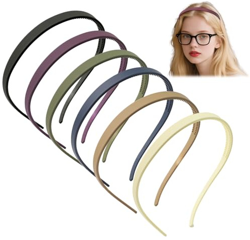 GTNCE Headbands for Women's Hair Non Slip 6 Pcs Thin Headband Set for Glasses Wearers Head Bands Adult Women Fine Hair Zigzag Headband Lightweight Flexible No Pressure Headband for Girls And Women