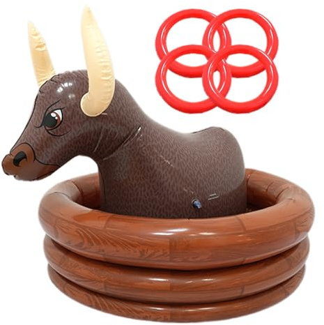 Aufblasbare Servierbar – aufblasbarer -Getränkekühler, Getränkekühlbehälter, 76 x 76 x 66 cm, Bullform, Bier-Partyzubehör für Oktoberfest, Sport, Buffet, Geburtstag, Grillen, Pool, , Picknick