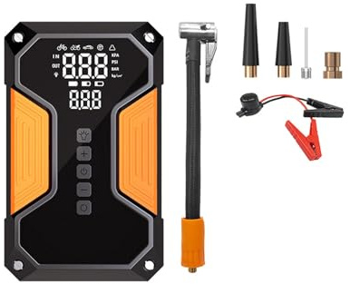 WJJQSB Jump Starters for Jaguar XF 2008-2015, Car Battery Charger, with Jumper Cables, LED Display, USB-C Ports, Quick Charge, LED Flashlight