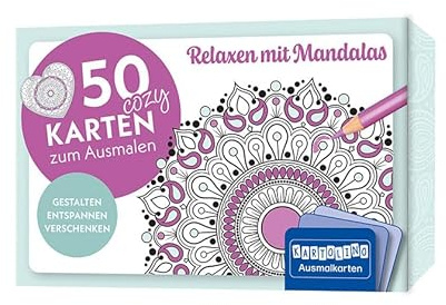 50 cozy Karten zum Ausmalen - Relaxen mit Mandalas: Gestalten, entspannen, verschenken