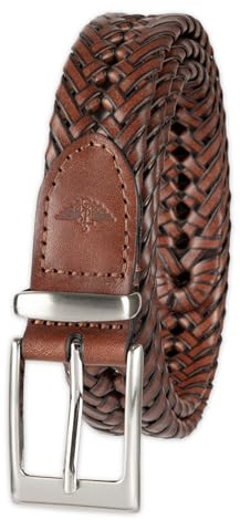 Dockers Men's Leather Braided Casual and Dress Belt,Tan Lace,34