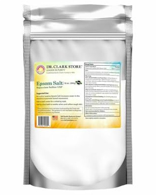 Dr. Clark Store Epsom Salt 10 Ounces, USP Food Grade Magnesium Sulfate for Natural Detoxification, Muscle Relaxation, Skin Care, Occasional Constipation Relief and Liver Flush Support, Made in the USA
