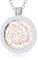 Morella Damen Halskette 70 cm Edelstahl mit Amulett und Coin 33 mm Blütenmeer Rosegold in Schmuckbeutel