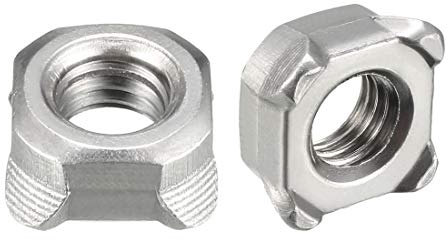 sourcing map soudez Écrous M8 Carré UNC Grossier Carbone Acier Machine Vis Argent Paquet de 10