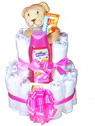 ❥ Windeltorte Mädchen ❥| Baby Geschenk | Für Mädchen zur Geburt & Taufe