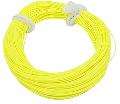 L SERVER Fliegenschnur Gewicht Vorwärts Schwebende Flugleine WF-5F/WF-6F/WF-7F/WF-8F Schweissring Flugdraht, Fluo Gelb, WF-6F