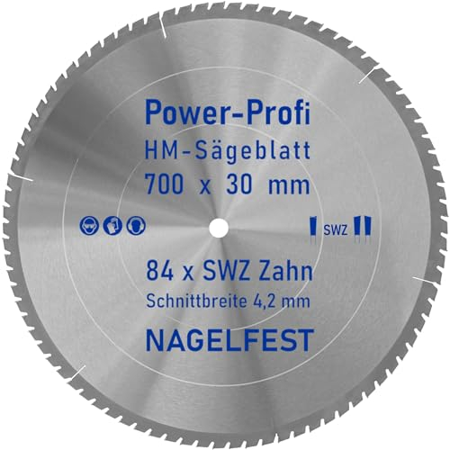 HM-Sägeblatt 700 x 30 mm SWZ 84 x Zahn - nagelfest Super-Allrounder - Kreissägeblatt Wechselzahn HW WZ für Wippsäge Tischkreissäge Brennholzsäge Holz mit Betonbeschlag Brennholz Hartholz Holzplatten