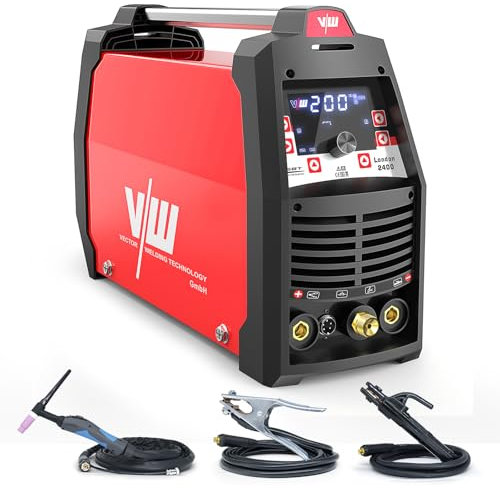 London2400 200A TIG/MMA AC/DC puls inverter svetsmaskin, för aluminium och rostfritt stål, manuell svetsning, professionell, hobby och industriell svetsutrustning - VECTOR WELDING