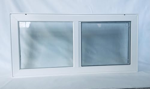 20x16 Basement Slider Window ”White Basement Window, Replacement Sliding Windows with Screen, Double-Pane Glass Insulated