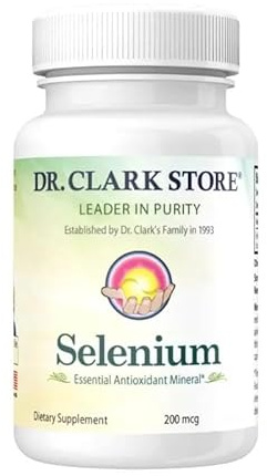 Dr. Clark Selenium Supplement 200 Mcg - Dietary Capsules with Essential Mineral - Improves Thyroid Function, Immune Support - 100 Capsules
