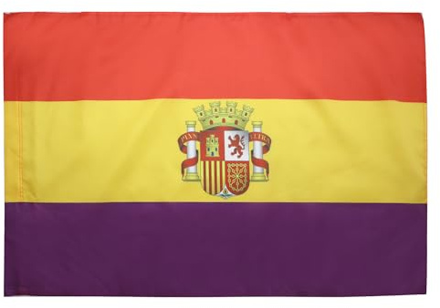 AZ FLAG Bandera ESPAÑA Republicana con Escudo 150x90cm para Palo - Bandera DE LA Republica ESPAÑOLA 90 x 150 cm