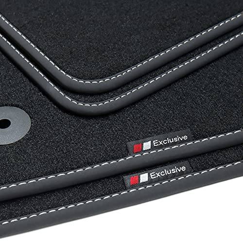 tuning-art BEF859 Fußmatten passend für VW UP Skoda Citigo Seat MII 2011-2023, Naht:Silber