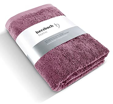 herzbach home Premium Duschtuch 70 x 140 cm (Malve) – Großes, weiches & saugstarkes Dusch-Handtuch in Bester Qualität – 100% natürliche Baumwolle