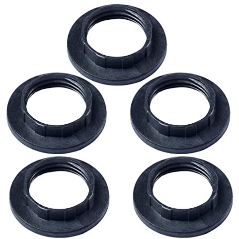 BAQI - Lote de 5 anillos reductores de pantalla para casquillo E14, accesorios de iluminación, color negro