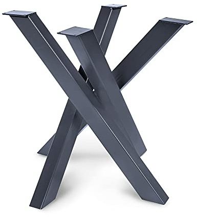 Magnetic Mobel Struttura del tavolo Orion Design a croce, robusta, robuste guide per tavoli, acciaio, gambe del tavolo, metallo - Profilo 8x4 cm (S-Size 77x77xH71 cm, Anthracite)