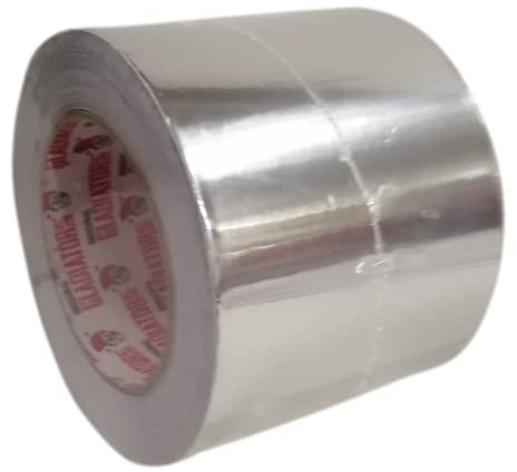 PACKnSELL (1 pack) Gladiator® Aluminium Foil Tape, 96mm x 45M, Adhesive Insulation Tape for Insulating, HVAC Repair, Sealing Ducts and Pipework