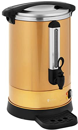 Royal Catering RC-WBDWTC14GO Machine à café filtre Cafetière à filtre Cafetière pro Percolateur électrique 14 l Or Acier inoxydable