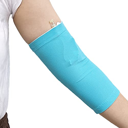 MENURSY Protector de manga de línea PICC para brazo, codo, transpirable, suministros de cubierta de lactancia para circunferencia de brazo de 9 a 10.2 pulgadas, color cian (S)