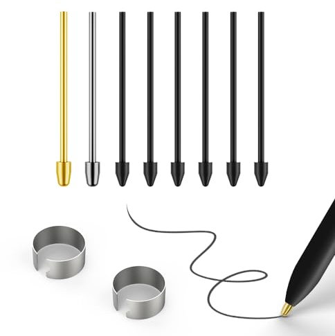 Metallfedern/Spitzen-Ersatz für Samsung Galaxy Tab S10+/S10 Ultra/S9/S9FE+/S9 Ultra/S8/S8+/S8 Ultra/S7/S7 FE/S6/S6 Lite/S22/S23/S24/S25 Ultra S Stift, Federn/Spitzen + Clip + Organizer