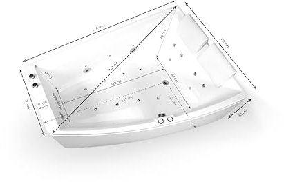 SPALINA SANGHA DUO Wave Droite - Bañera de hidromasaje Doble L. 170 x l. 120/70 cm
