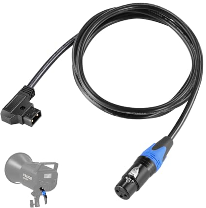 NEEWER 1,8m D Tap Stecker auf 3 Pin XLR Buchse Stromkabel, Netzkabel für kontinuierlich Beleuchtung Stromversorgung durch V Mount Akku, FS150 FS150B FS230 FS230B LED Videoleuchte, NC009