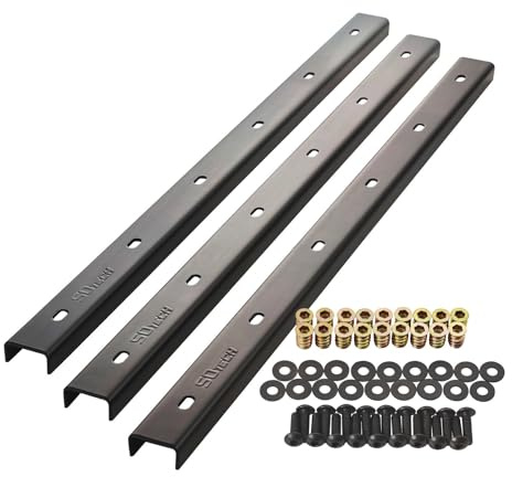 SOTECH Barres d'arête 3 pièces en forme de U en acier au look industriel 80 x 4 x 2 cm pour plateaux de table/vis de fixation et manchons à visser inclus Profilé de renfort, profilé en U