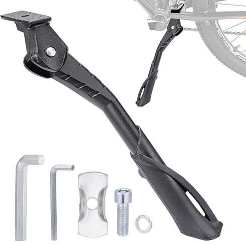 Hejo Fahrradständer, Universal Fahrrad Ständer 24-29 Zoll, Höhenverstellbarer Fahrrad Seitenständer, Stabiler Fahrrad Ständerfuß für Mountainbike, E-Bike, Rennrad (Einloch-Stil)