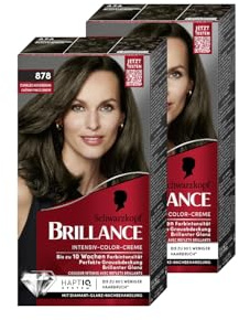 Brillance Intensiv-Color-Creme 878 Dunkles Aschbraun (2x 170 ml), dauerhafte Haarfarbe mit Diamant-Glanz und Pflege-Conditioner, Coloration für 10 Wochen Farbintensität und 100% Grauabdeckung