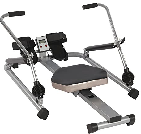 Rameur Silencieux avec écran LCD - Résistance réglable de 15 kg à 55 kg - Charge maximale de 180 kg - Rameur de Fitness pour la Maison - Bras du rameur à 360° ﻿